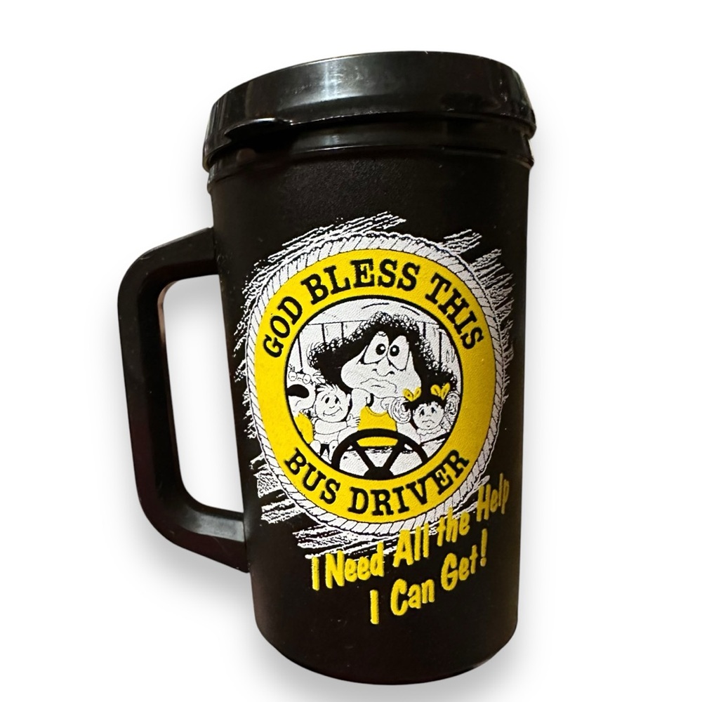 God Bless This Bus Driver Vintage Travel Mug Cup Lid Funny Gift Aladdin